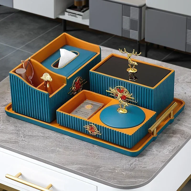

Новый китайский бумажный ящик для полотенец, аксессуары для чайного столика, набор из четырех предметов, многофункциональный ящик для хранения, для гостиной, высококачественный роскошный