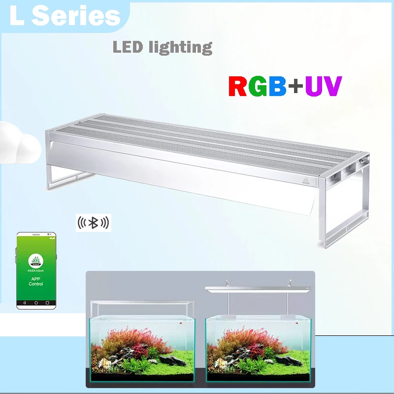 Semana Aqua L Series WRGB UV espectro completo planta luces Led lámpara peceras y acuarios accesorios para pecera terrario 90 cm