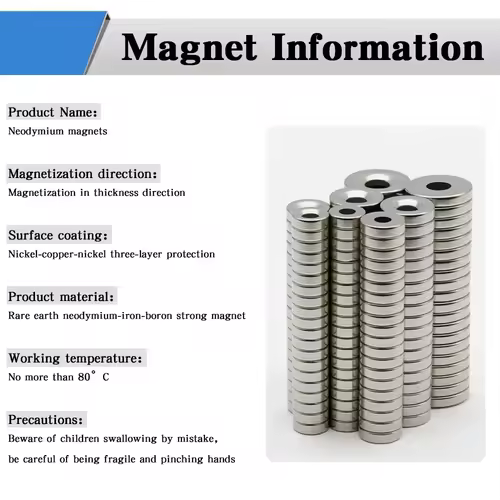 Super Powerful Round Magnet with holes Neodymium Magnet NdfeB N35 Strong Permanent Magnetic imanes Refrigerator Magnet - Image 2