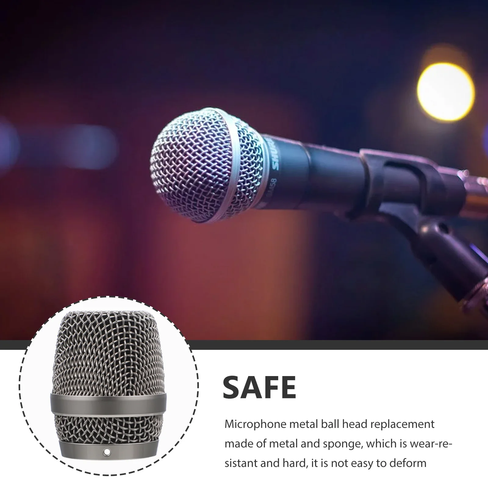 

Microphone Metal Ball Head Replacement Grille Compatible For Bs-780 Bs-790 Use Replacement Accessories Wireless Mic