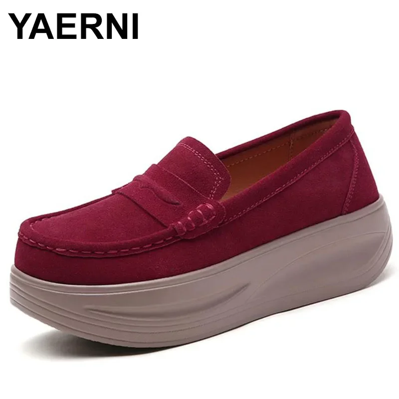 

Женские кроссовки на танкетке, мягкая подошва, без шнуровки, Нескользящие, повседневная обувь для бега