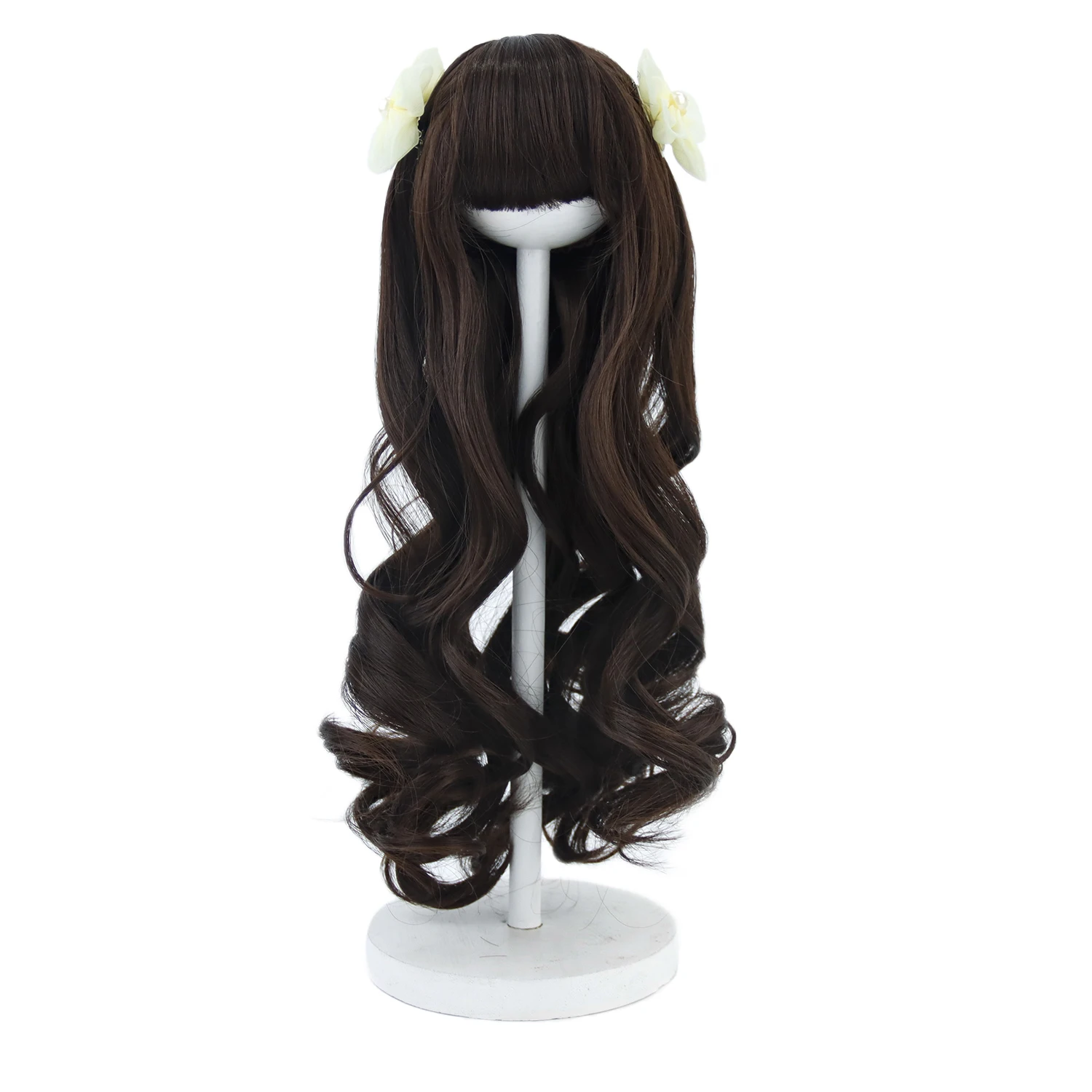 

Aidolla 1/3 1/4 BJD Doll Wig Long Curly Bangs Doll Hair Wig High Temperature Wire Girl Doll Accessories For Dollfie Minifee Doll