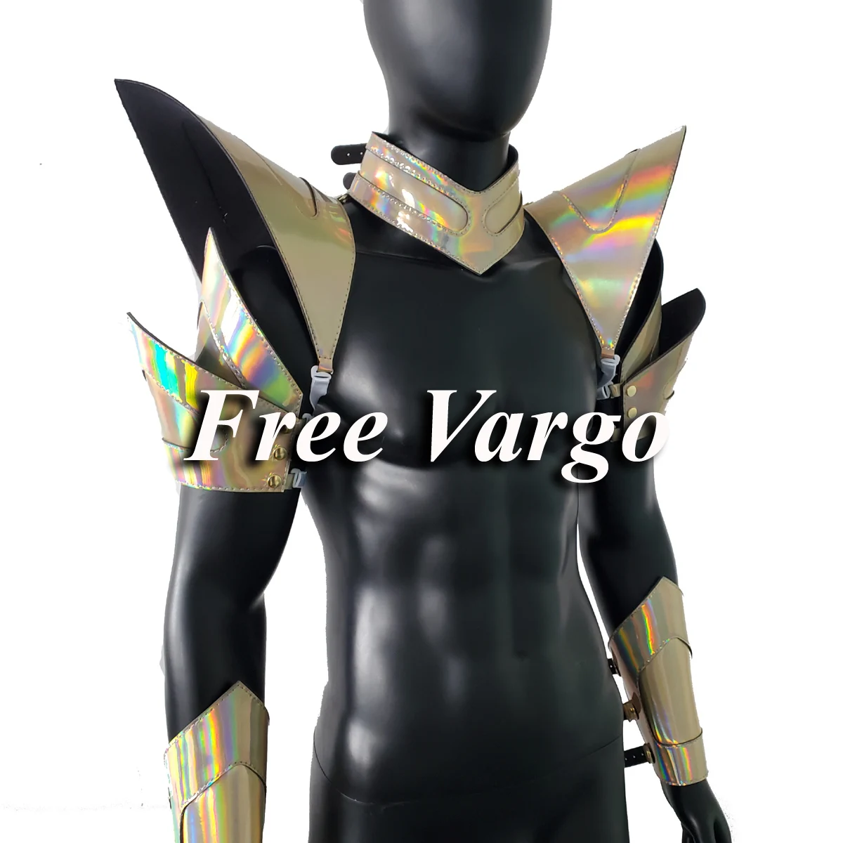 Burning Man Holographic Laser Gold Armor,Rave Festival Costume Armor Outfit Clothing