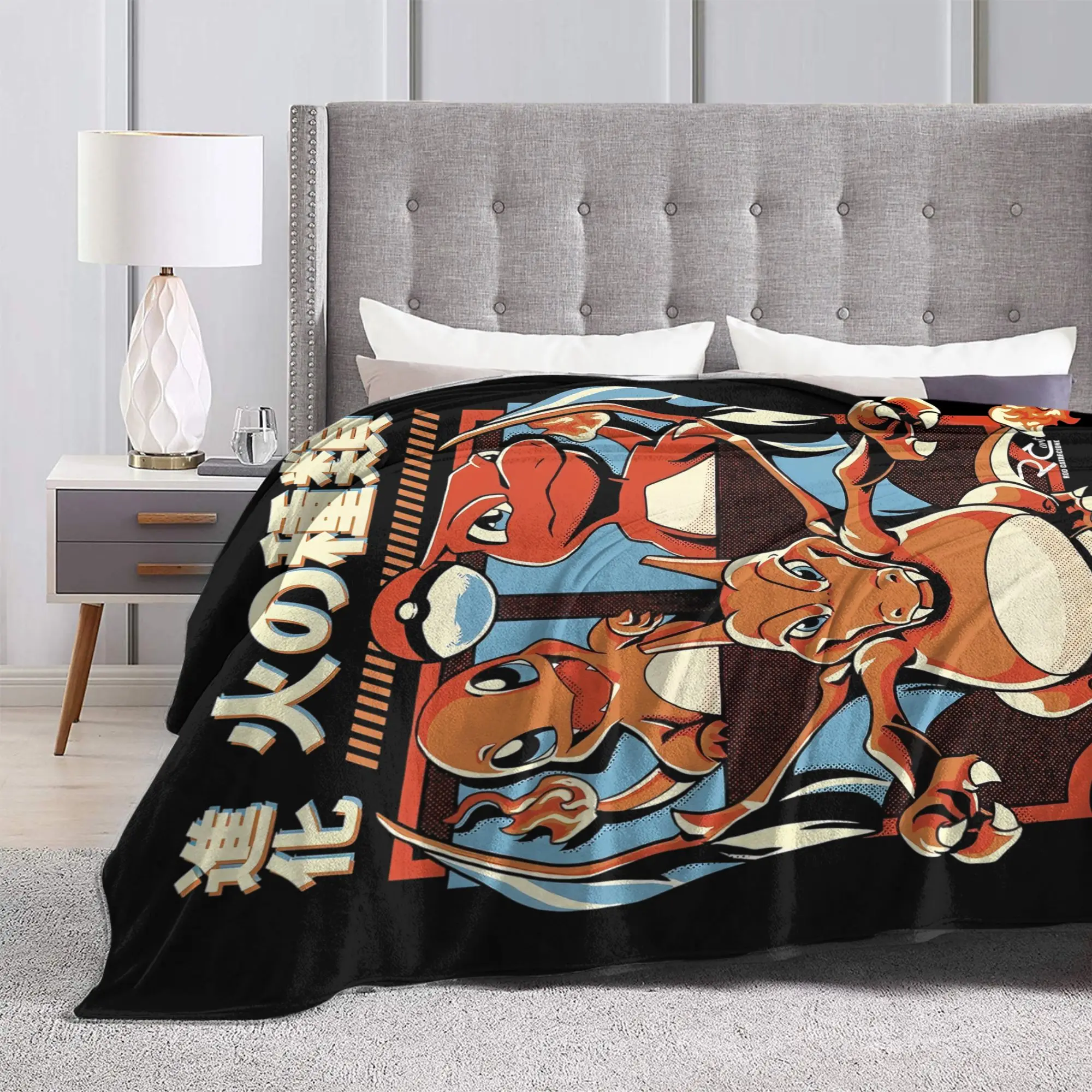 البوكيمون المرجان الصوف أفخم رمي البطانيات Charmander Charmeleon Charizard بطانية للفراش الأريكة الدافئة أفخم رقيقة لحاف ،