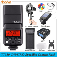 Godox Mini Speedlite Flash TT350 GN36 2.4G TTL HSS Camera Wireless Speedlite +XPro +X2T+S2 for Canon Nikon Sony Fuji Olympus