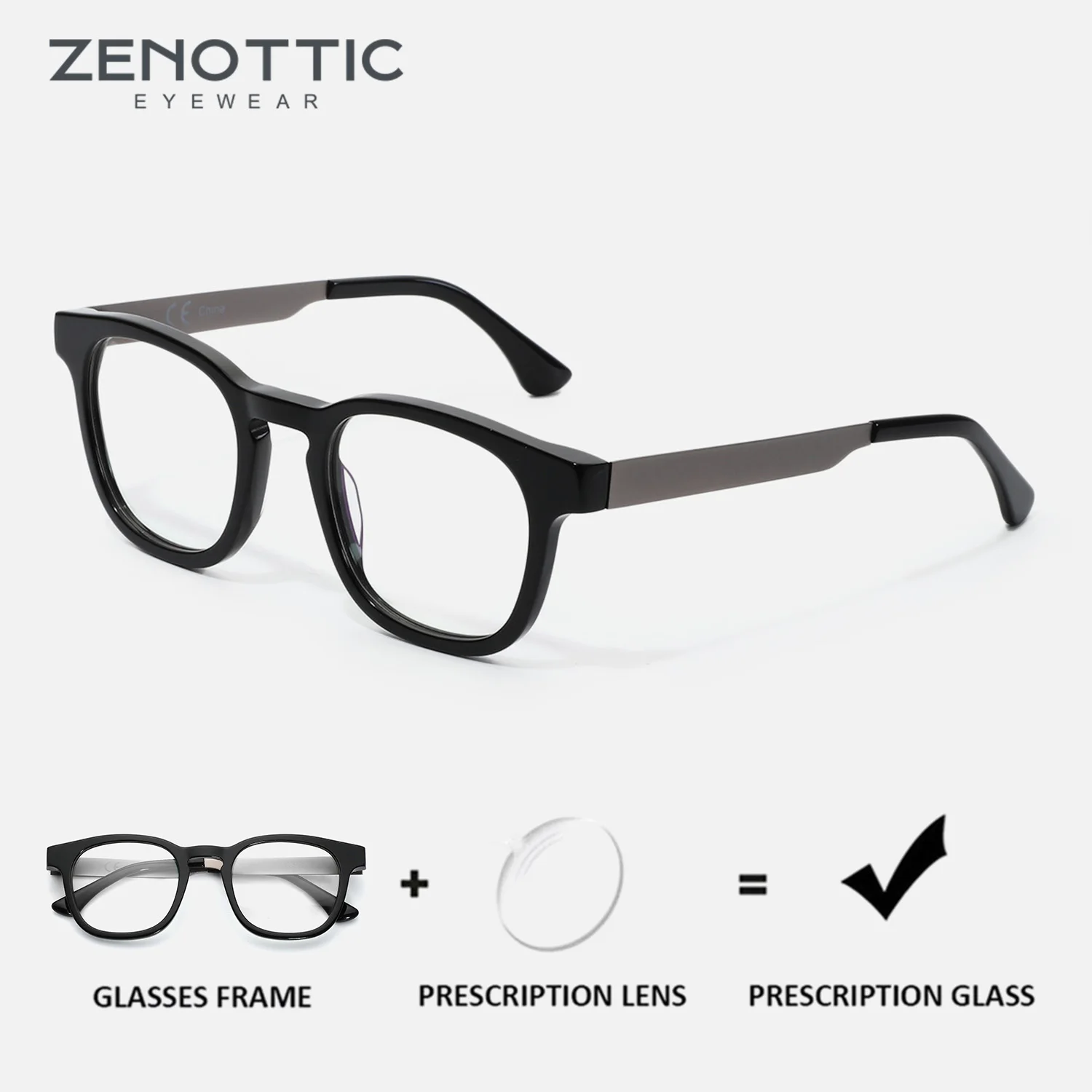 

ZENOTTIC очки ручной работы из ацетата по рецепту, модные очки для близорукости/прогрессивные очки, квадратные оптические очки для Unsiex