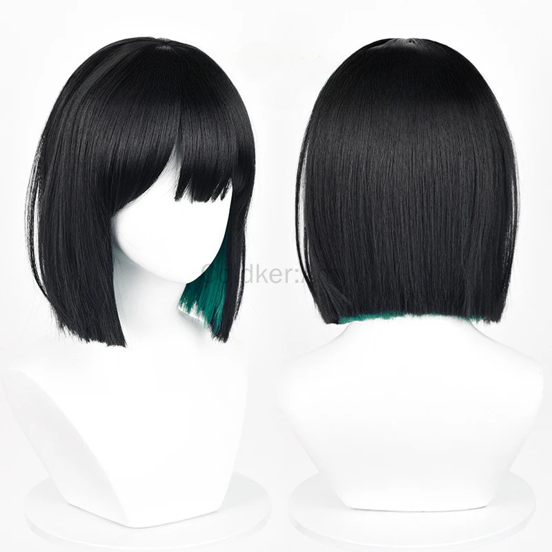 

Anime Sua Cosplay Wig Black Green Mixed Wigs Heat Resistan Synthetic Fiber Short Hairs for Adult Halloween Christmas Cos Wigs