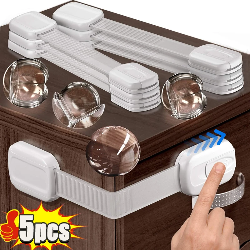 

Детские защитные замки для шкафа, клейкие защелки для защиты от детей, ящики для шкафа, холодильника, регулируемые детские защитные ремни