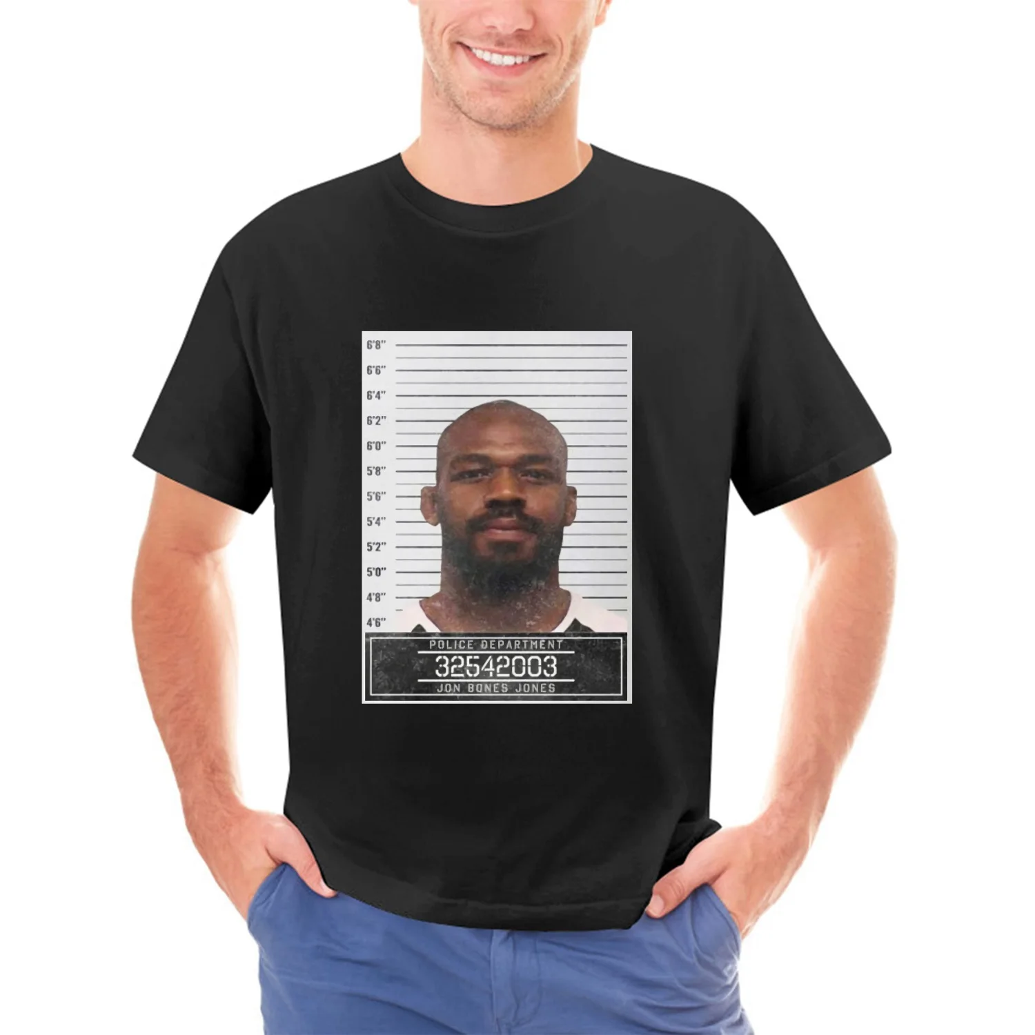 Jon Bones Jones Celebrtiy Mugshot Police Department T Shirt