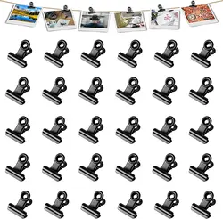 10Pcs Mini Bulldog Clips 22mm Metal Hinge Clips Stainless Steel Paper Binder Clamps For Tags Bags Shops Office Home Kitchen