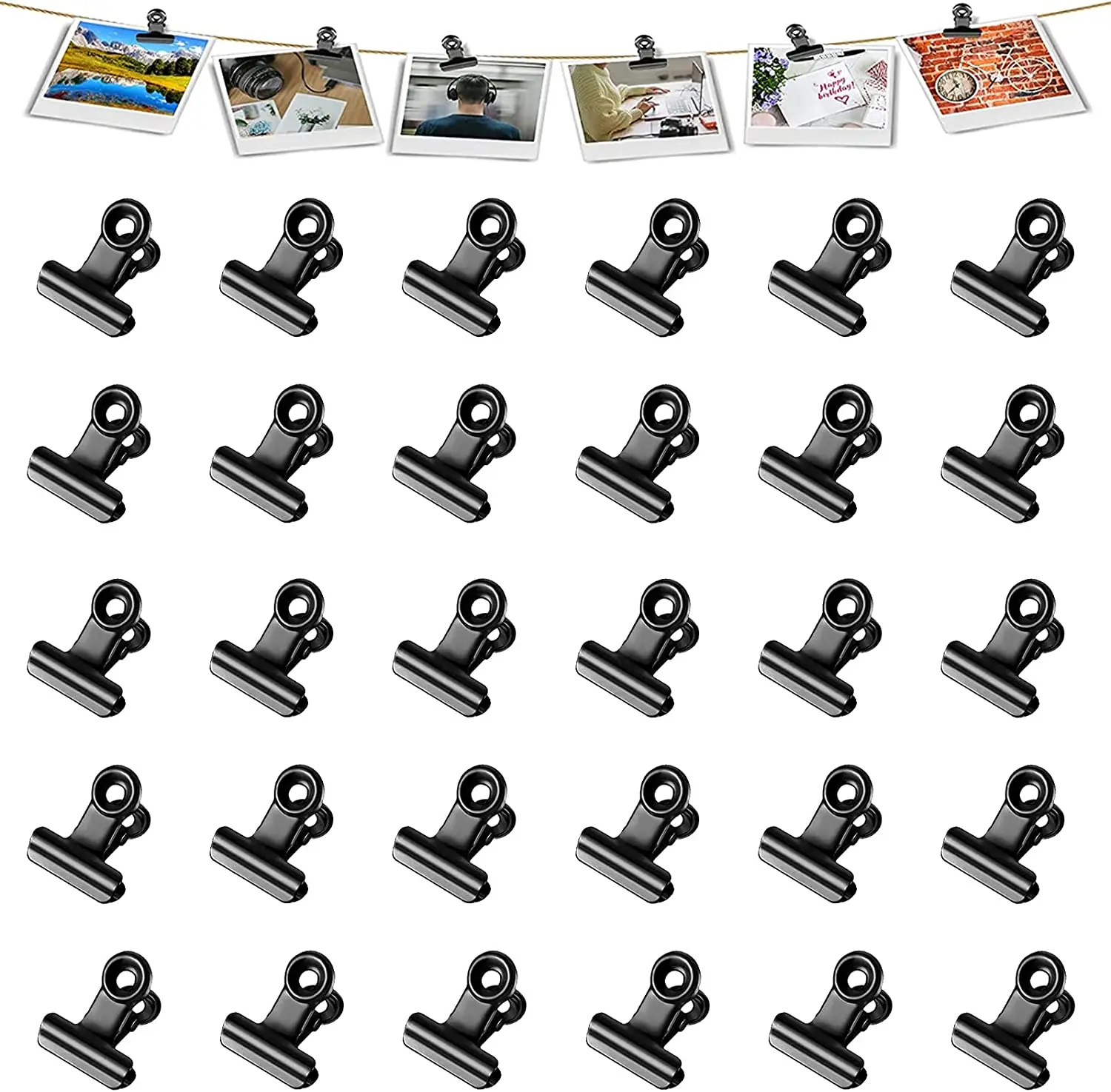 10Pcs Mini Bulldog Clips 22mm Metalowe klipsy do zawiasów Zaciski do papieru ze stali nierdzewnej do etykiet Torby Sklepy Biuro Dom Kuchnia