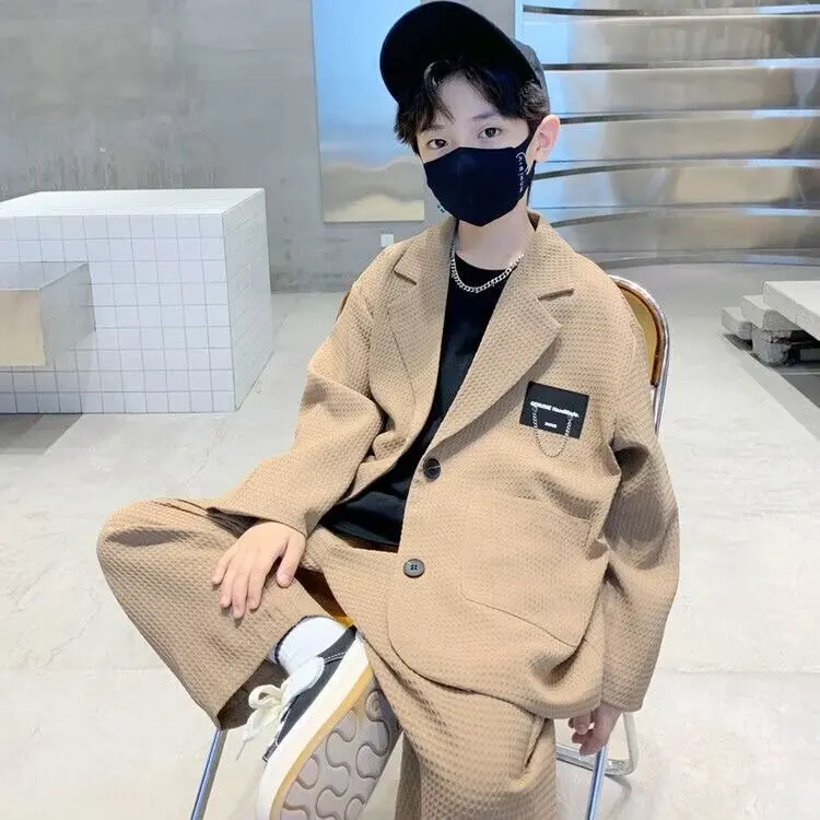 

Big Boys Spring Formal Wedding Suit High Quality Teenager Kid Party Performance Costume Top Kids' Special Occasion Outfit