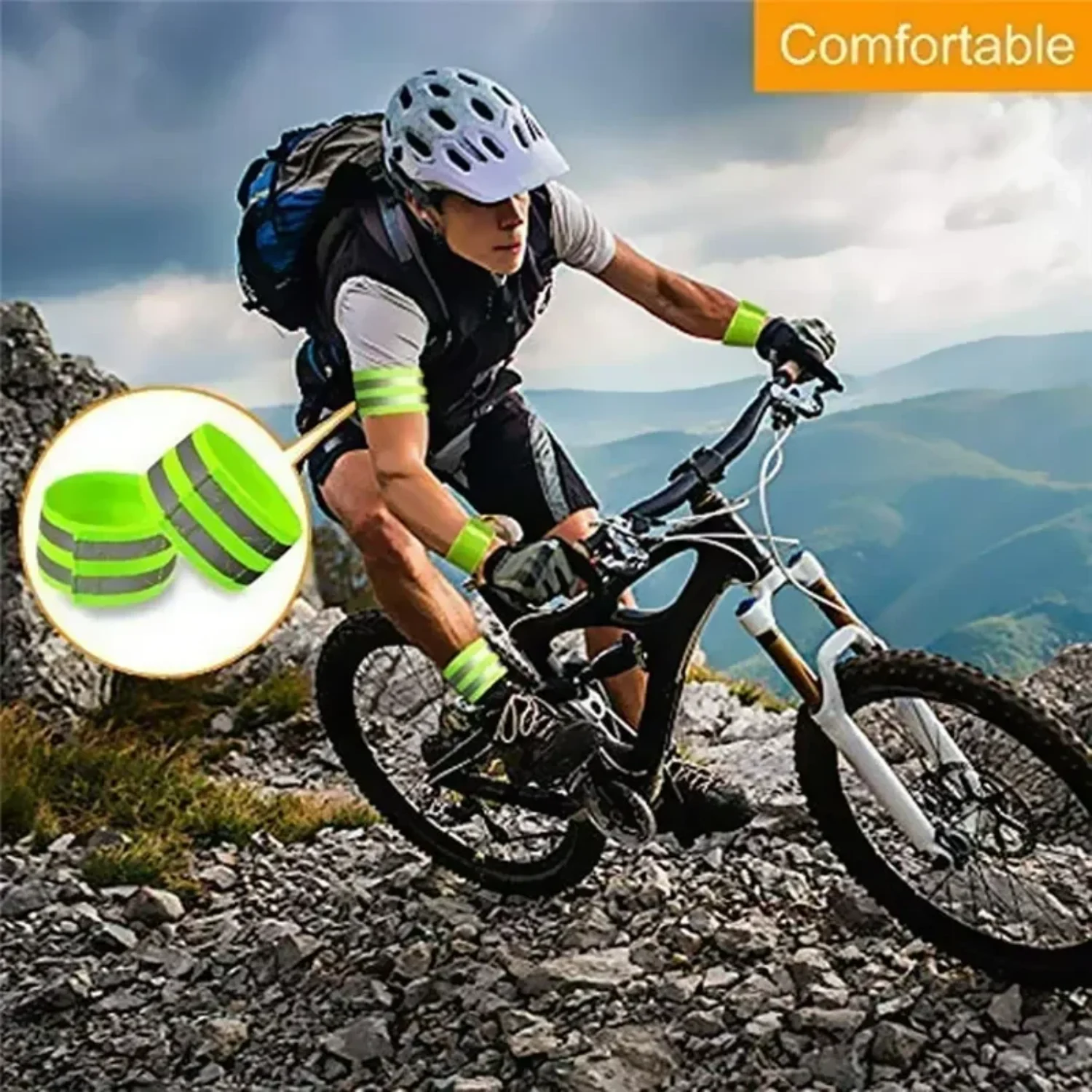 

[ "Outdoor Sports Reflective Running Safety Armband Strap Set of 2, Night Run Cycling Shoulder Strap 35*5CM", "Reflective Ru