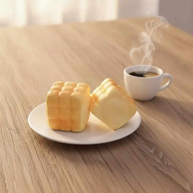 Sticky Simulated Bread Fidget Toy Slow Rebound 9-Cell Mini  Toy for Kids Teens Home Play Stress Relief Gift