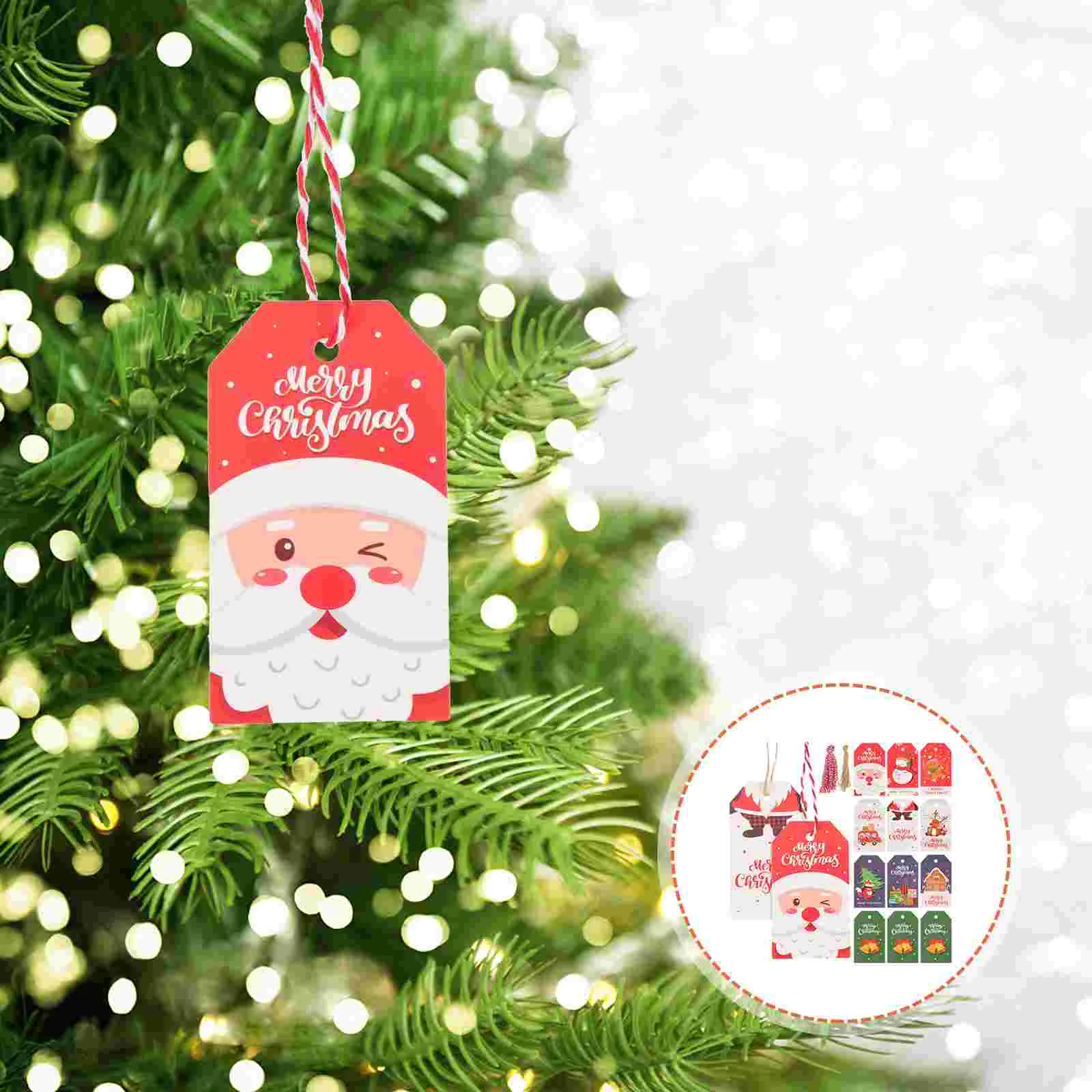 100 Pcs Xmas Hanging Labels Christmas Gift Tag Decorations Party Supply Wrapping
