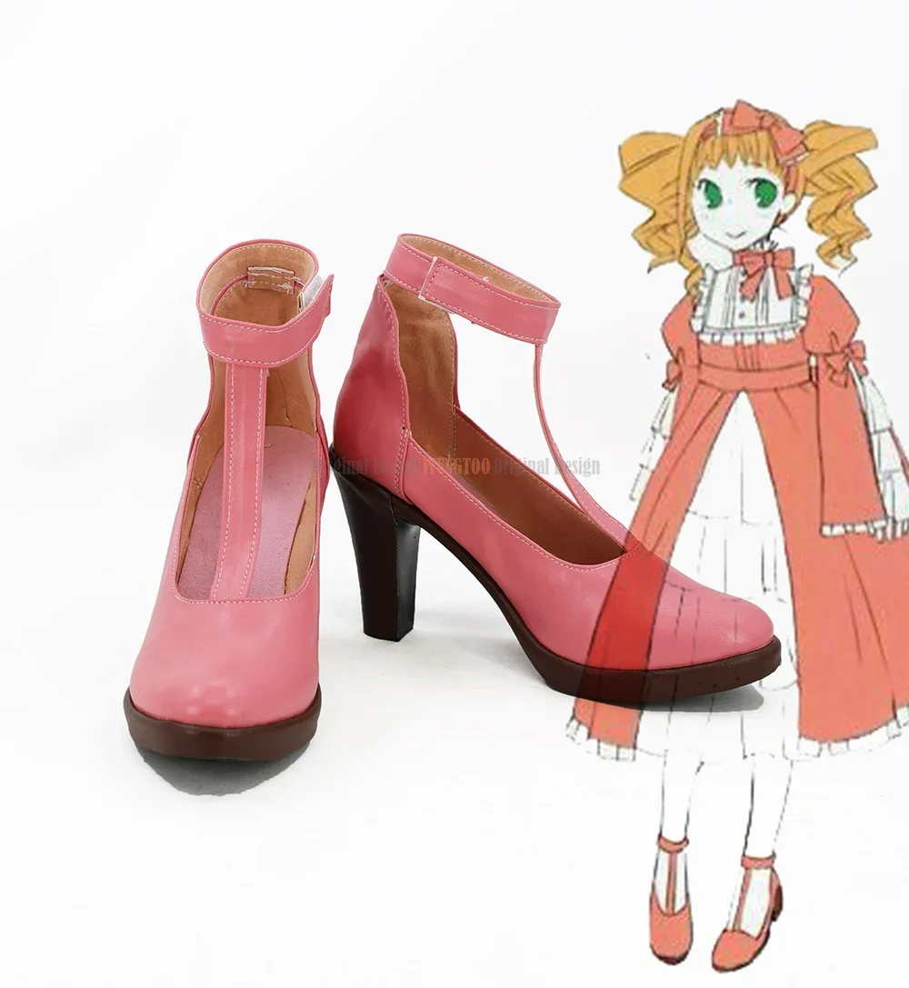 Elizabeth Midford Shoes Cosplay Black Butler Elizabeth Midford Cosplay Boots High Heel Pink Shoes Custom Made Any Size