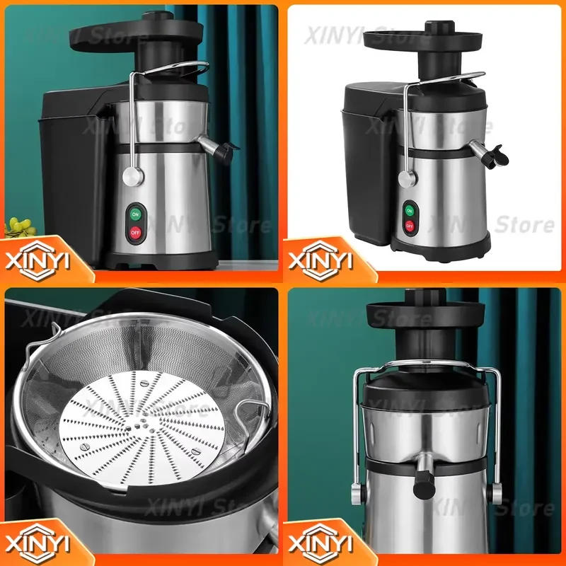 800W Commercial Juicer 77MM Feed Chute for Apples Celery Carrots 2L Pulp Separating Modular Design