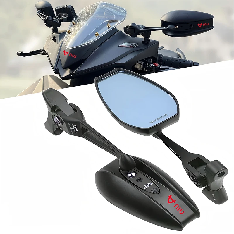 Adjustabale دراجة نارية الجانب مرايا الرؤية الخلفية CNC مرآة الرؤية الخلفية ل Niu Kqi3 Pro M1 N1s Ngt N1 Uqi NQi GT NXT RQi MQi