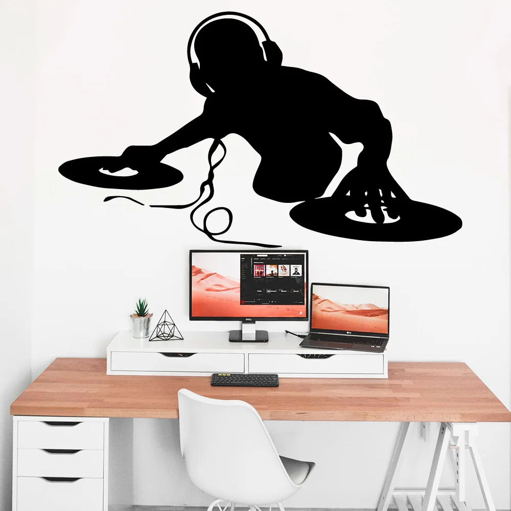 DJ Wall Sticker Removable Wall Stickers Diy Wallpaper For Living Room Bedroom Art Decor Wallpaper