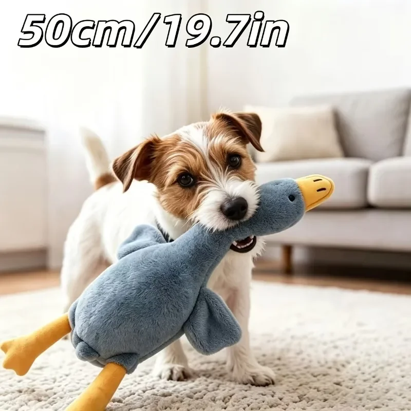 1 Stück 50 cm großes weiches Enten-Plüschtier für Katzen und Hunde, waschbarer Haustierbegleiter für kleine/mittelgroße Haustiere (gestickte Augen + kein Reißverschluss-Design) – Detail 2