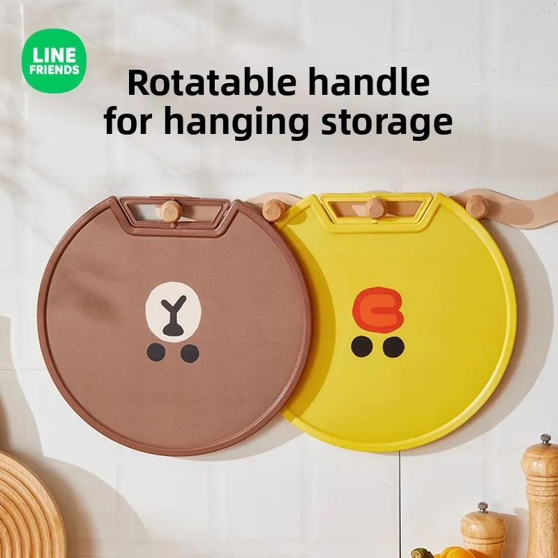 LINE FRIENDS Brown Anime Cartoon Cute Cutting Board Kawaii Home Kitchen Fruit and Vegetable Small Chopping Board Wholesale