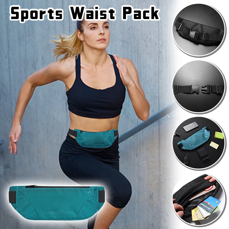 Outdoor Men Women Running Fitness Waist Bag Ultra-Thin Mobile Phone Elastic Sports Waterproof Close-Fitting Mobile Phone Bag New