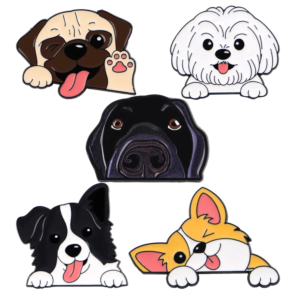 Mix1-4 teile/satz Haustier Hunde Emaille Pins Metall Brosche Rucksack Hut Tasche Kragen Revers Abzeichen Männer Frauen Mode Schmuck Sammlung geschenke