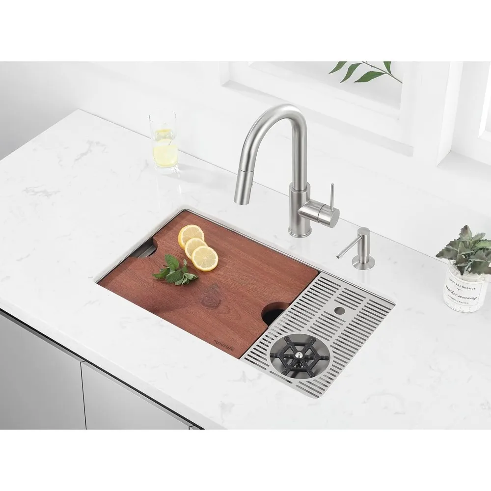 

Kitchen sink,single bowl with cutting board,kitchen workstation,perfect for home use,stainless steel kitchen sink bathroom sink