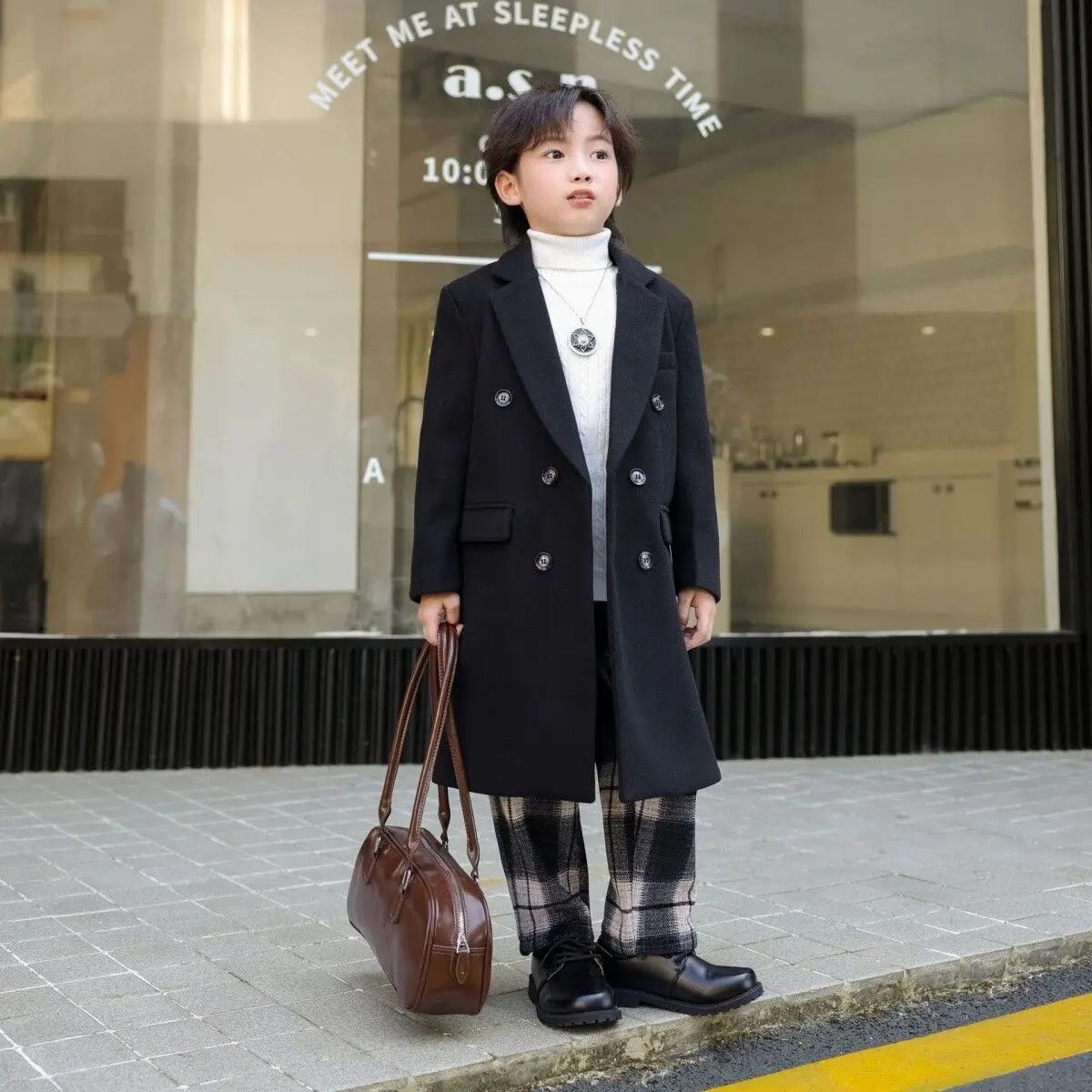 

Spring and Autumn Boys' Windbreaker Fashion New Style Children's Double Row Button Coat 100-170cm