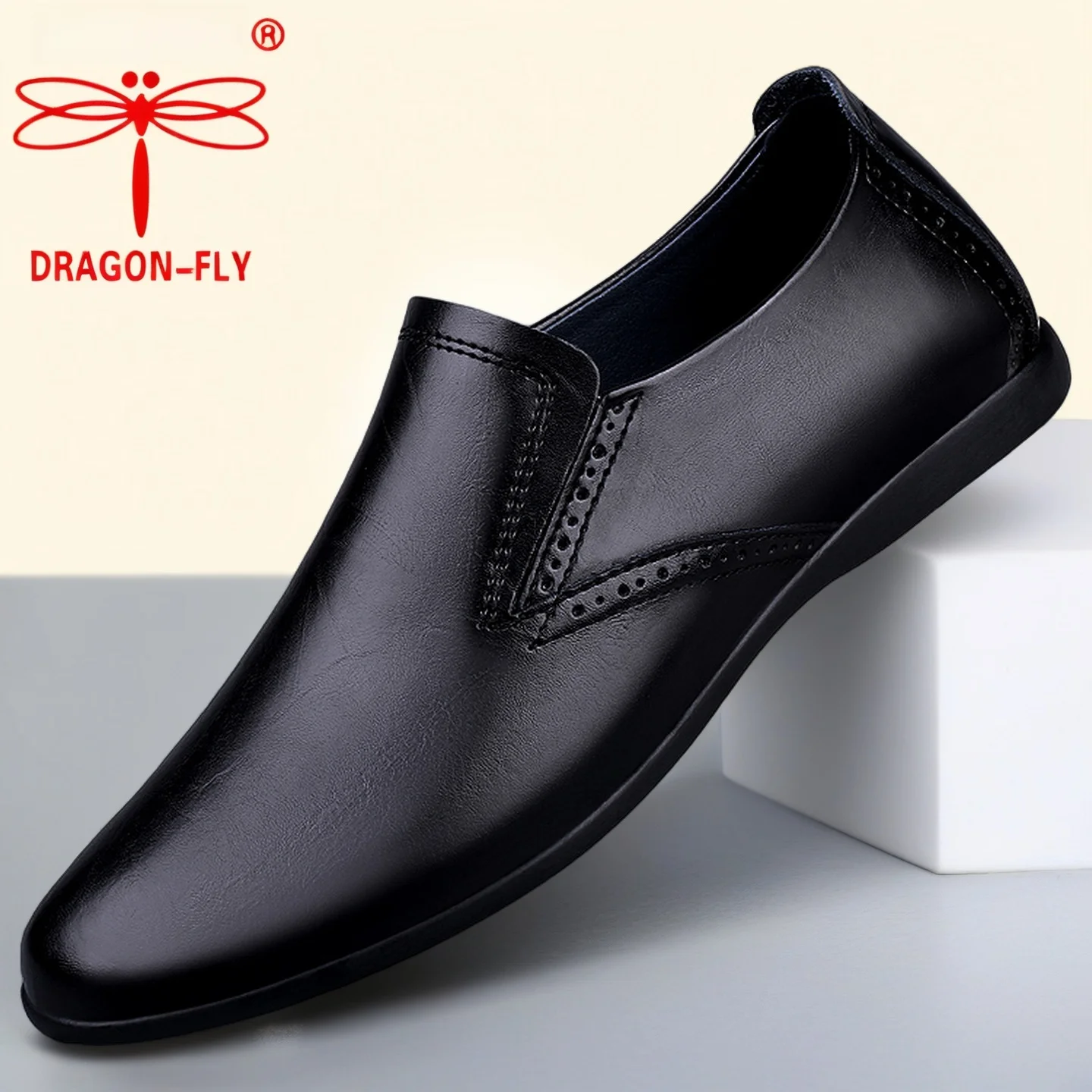 

Bla Leather Men's Casual oes Soft Bot Smooth Surface Dad oes Faionable Korean Sle New Model Durable Rubber Sole