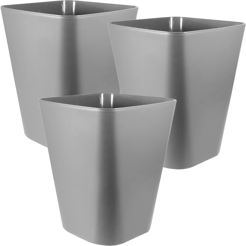 

3pcs Blue Small Square Mouth Trash Can for Outdoor Bathroom Office Car Bins Large Capacity Garbage Container Durable