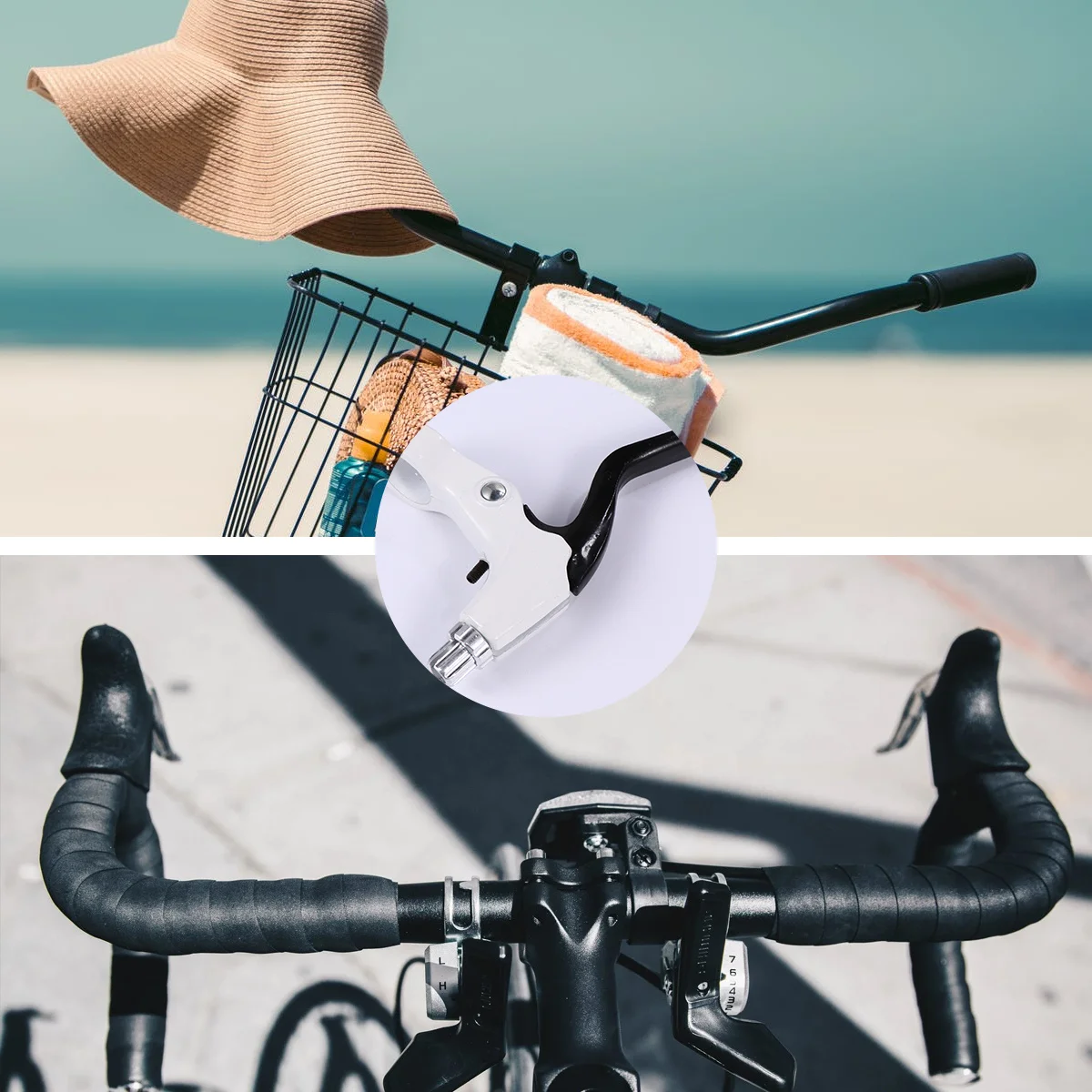 زوج واحد من عتلات الفرامل لمقود الدراجة الجبلية، أجزاء ركوب الدراجات المصنوعة من خليط معدني خفيف الوزن ومتين، ملحق، رافعة الفرامل، دراجة الطريق #2