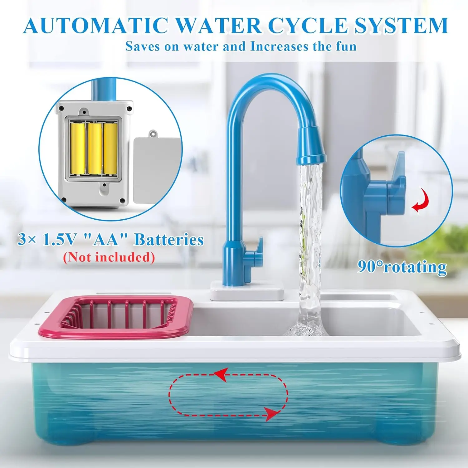 Speelhuis Simulatie Aanrecht Kinderspeelgoed Met Echte Kraan Fornuis Kookgerei Pot Pan Speelvoedsel Meisjes Speelgoed Educatief