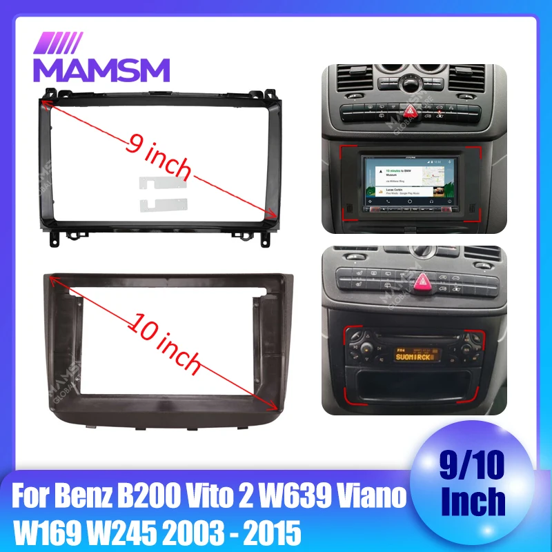 For Benz Vito W639 Viano B200 Sprinter W169 W245 W906 2003-2016 9/10 Inch CD Stereo multimedia video player cables Harness frame