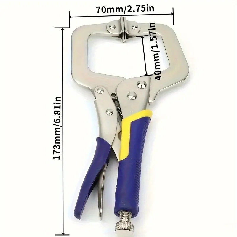 1pc Heavy Duty 6in Metal Face Clamp for Woodworking and Welding - Adjustable C- clamp Pocket Hole Locking Pliers Set