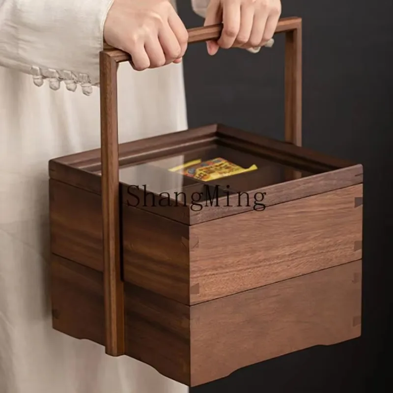 

SM wood storage box, dried fruit tray, snack tray, refreshment box, desktop dust storage box.