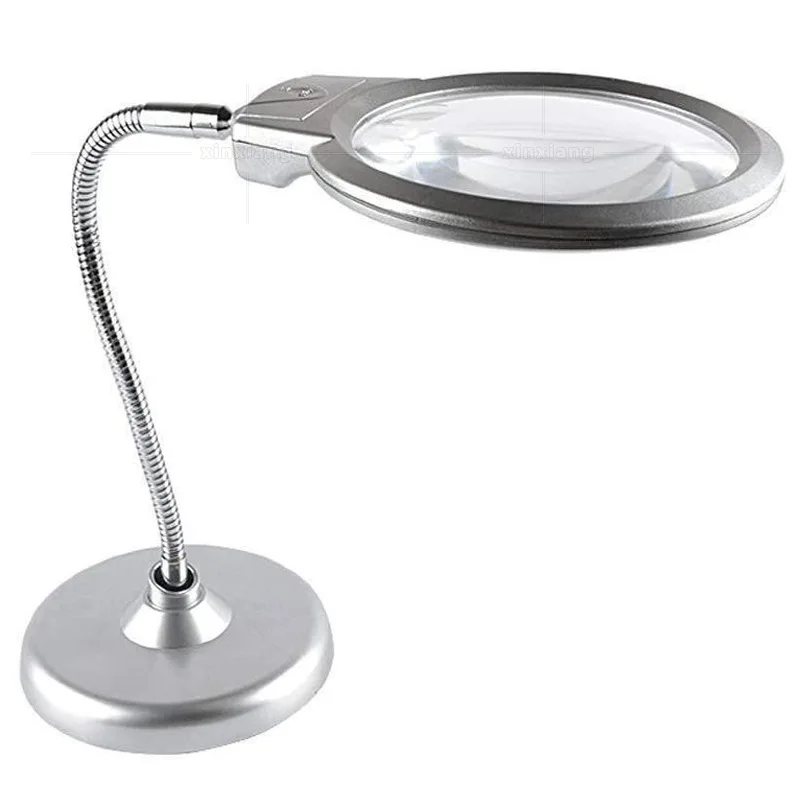 

ZC1-130mm Large Desktop Magnifying Glass with LED Light 2x & 5x Sub-Mirror Premium Desktop Magnifier