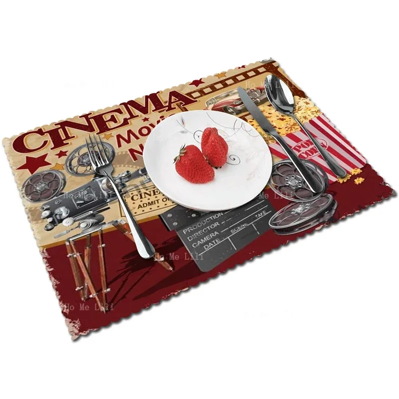 90s Cinema Retro Film Female Star Movie Night Entertainment Leisure Vintage Poster Polyester Fabric Placemats