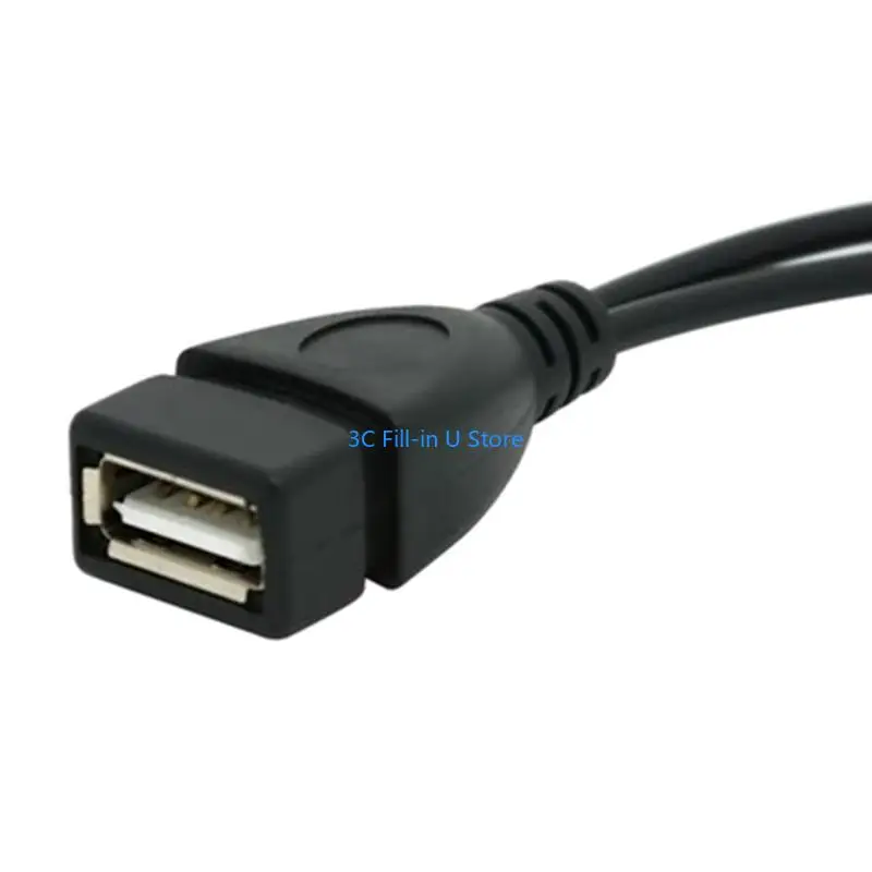 G8TA 20cm OTG Cable Portable for Phone Tablet 2 in 1 OTG USB Female Splitter Adapter 480Mbps Fast Speed
