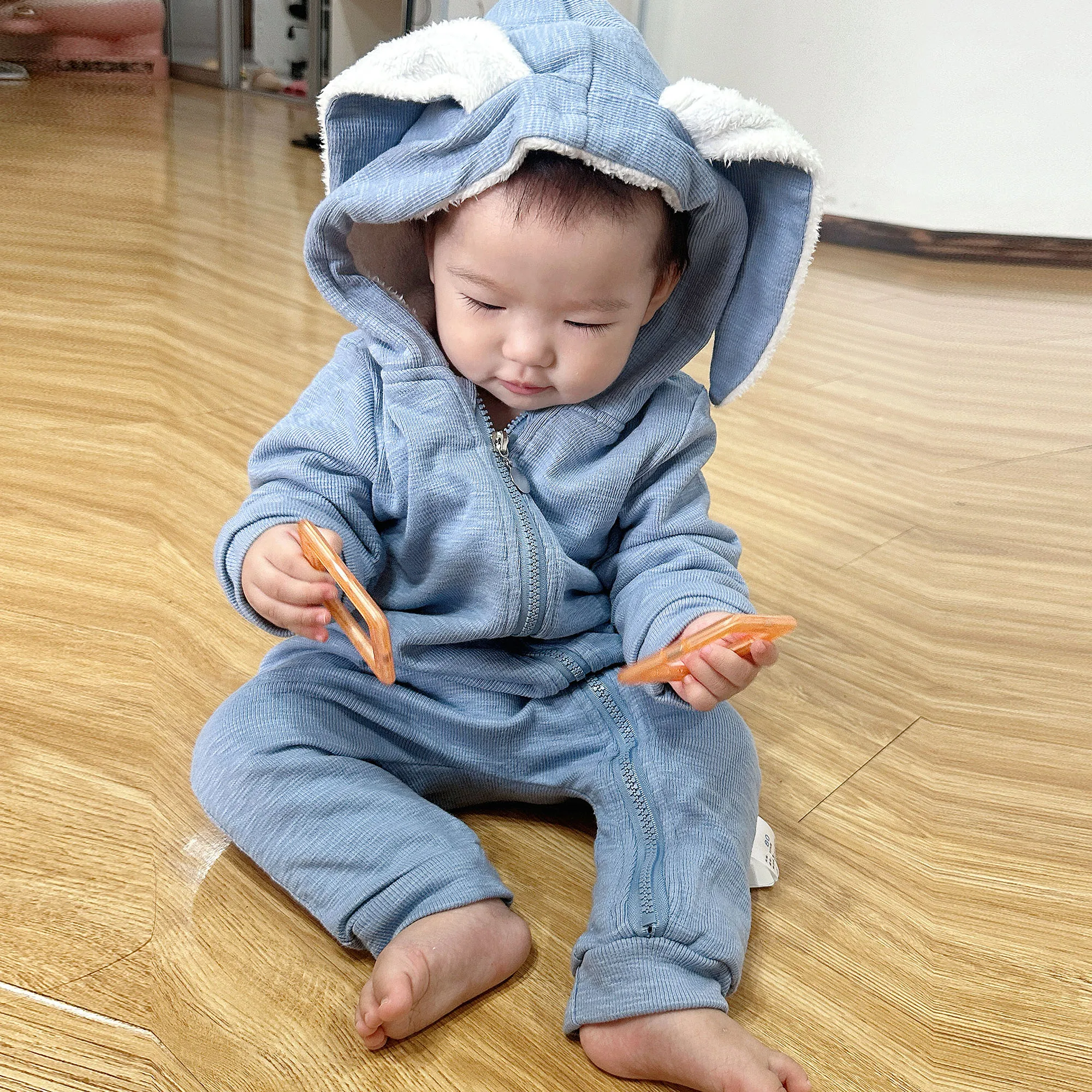 New Winter Warm Baby Rompers Cute Cartoon Rabbit Infant Girl Boy Jumpers Kids Baby Outfits Clothes