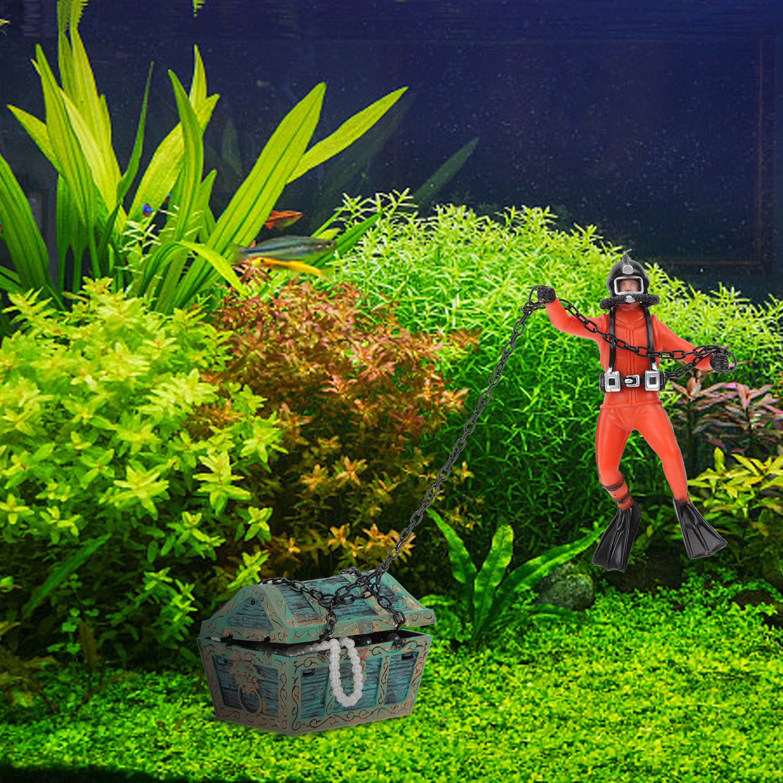 

Plastic Diver Decoration for Fish Tank L scape Unique Aquarium Accessories Vivid Images Lifelike Safe Durable Material Fish Tank