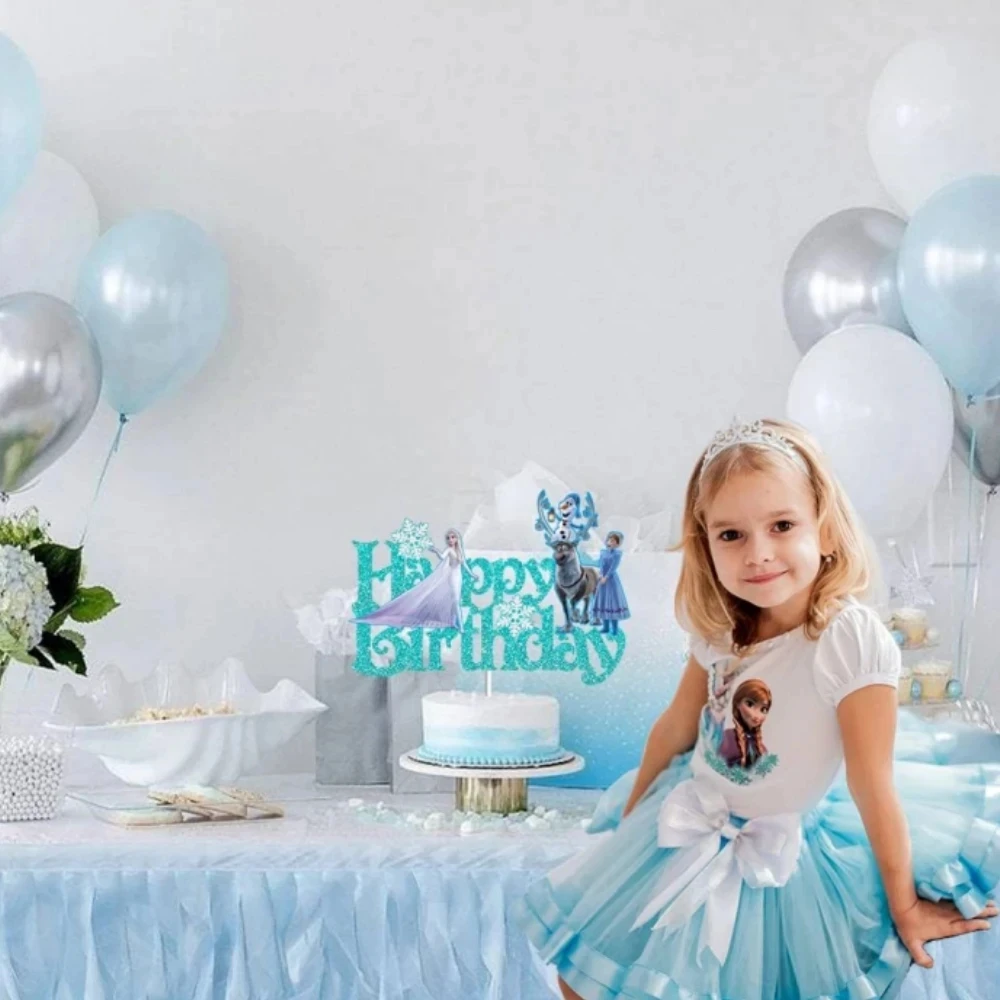 أغطية كعكة ديزني فروزن أولاف آنا إلسا برينسيس لتزيين حفلات أعياد الميلاد السعيدة للأطفال والبنات مستلزمات كعكة فروزن