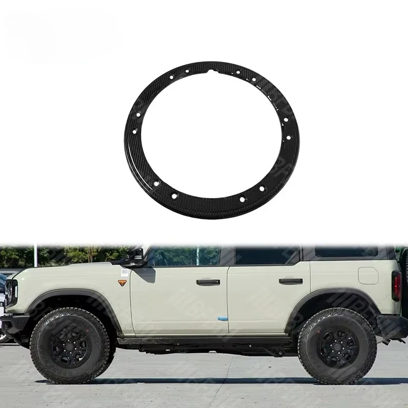

For Ford Bronco Real Dry Carbon Fiber OEM Wheel Cover Cup Rim Decoration Panel