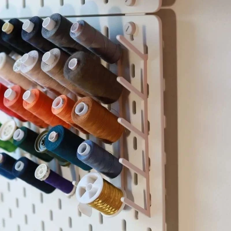 5 Spool Yarn Holder Pegboard Mount Thread Organizer Rack Compatible with Skadis Pegboard Sewing Craft Thread Storage Stand
