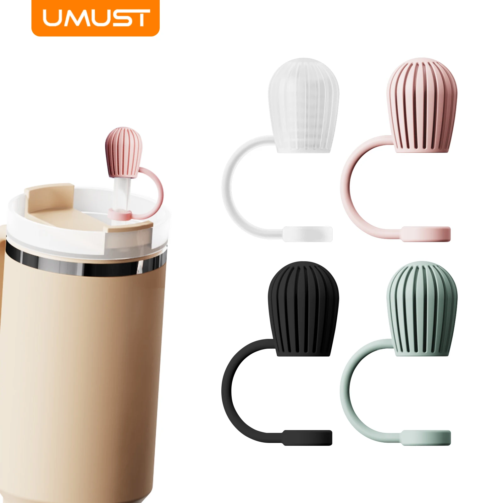 أغطية قش السيليكون من UMUST، أغطية قش مقاومة للغبار لأكواب ستانلي 30 أونصة/40 أونصة، ملحقات علوية من القش قابلة لإعادة الاستخدام