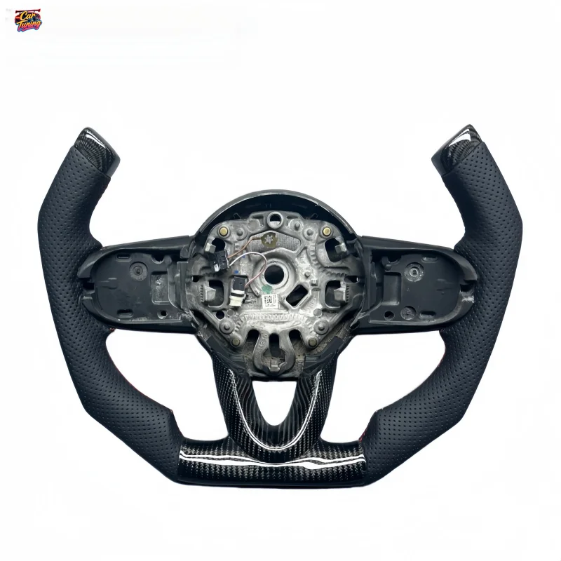 Carbon Fiber Steering Wheel for MINI Cooper JCW F55 F56 Flat Bottom Interior Upgrade Without Airbag