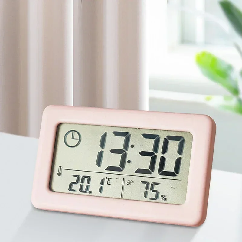 Digital Clock Desktop Temperature LCD Digital Thermometer Desktop Hygrometer Battery Operated Time Date Calendar