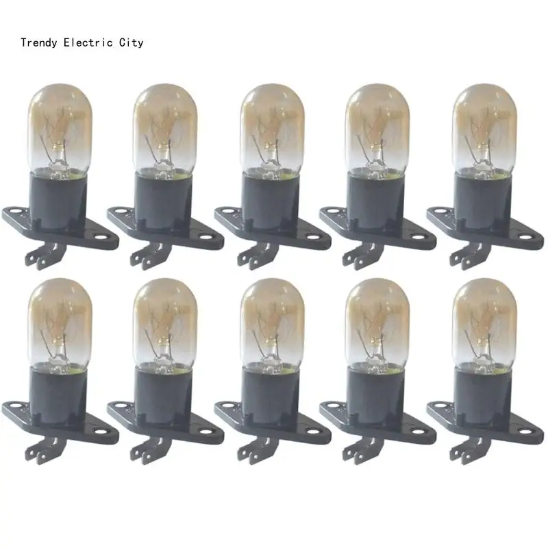 R9CD 10Pieces Socket 250V 2A 25W Microwave Lamp Efficient Bulb Socket Oven Light