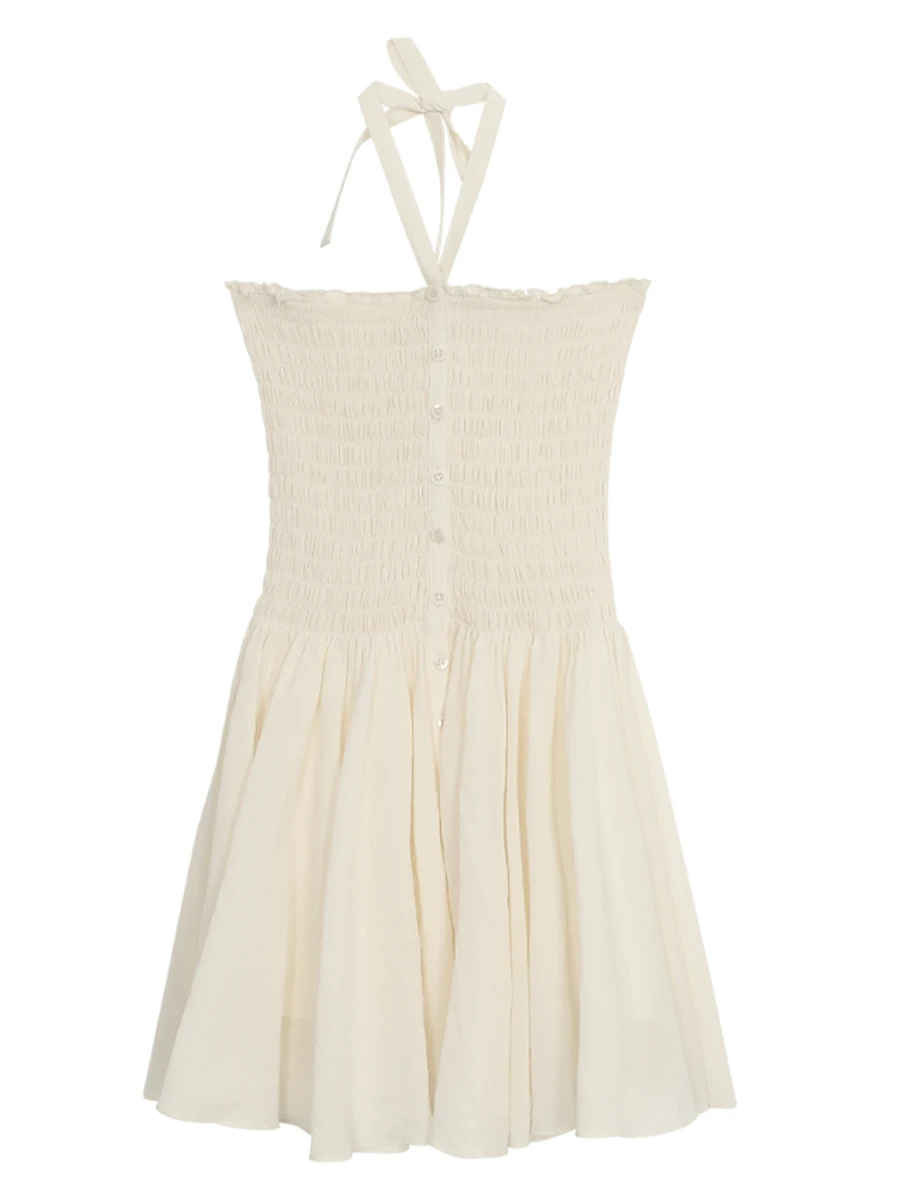 فستان نسائي صيفي جديد لعام 2025 من نادي المشاهير الأحمر، تصميم بدون حمالات مع رقبة معلقة، تنورة أنيقة بخصر مرتفع وقصة A-line ... #3