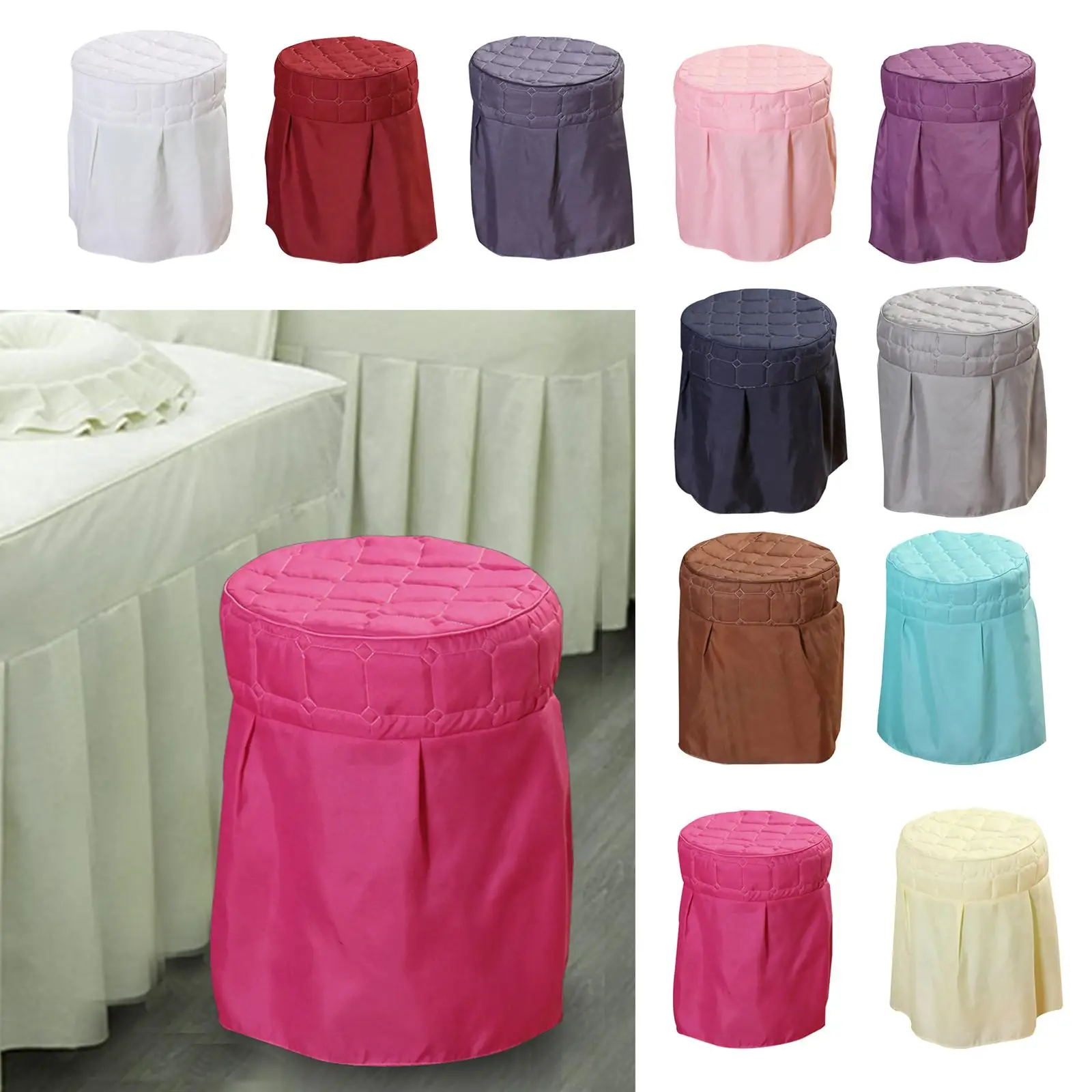 Velvet Beauty Salon Round Chair Cover Washable Non-Slip Stool Cover for Home Spa Salons Barber Shops Beauty Establishments Dorm